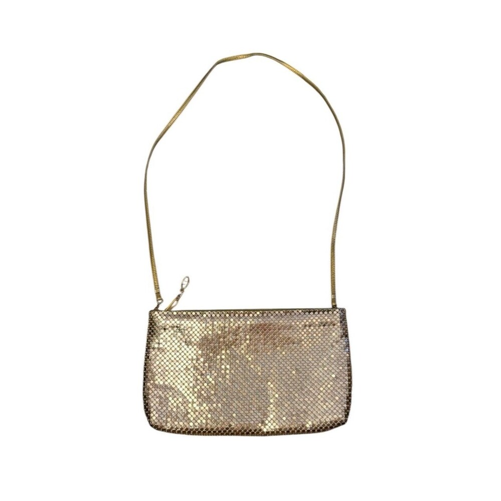 Vintage Gold Tone Metal Mesh Evening‎ Shoulder Bag & Zipper Closure Hong Kong